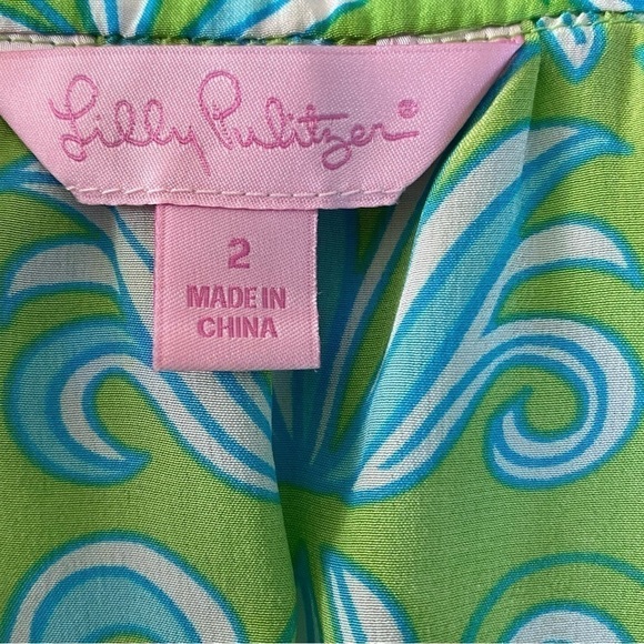 LILLY Pulitzer Reena Ruffle Sleeveless 100% SILK Top Size 2 - Picture 6 of 7